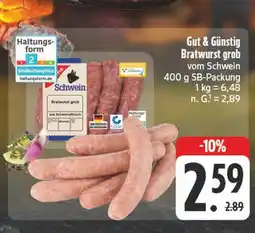 Edeka Gut & günstig bratwurst grob vom schwein Angebot