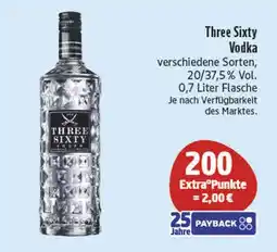 Edeka Three sixty vodka Angebot