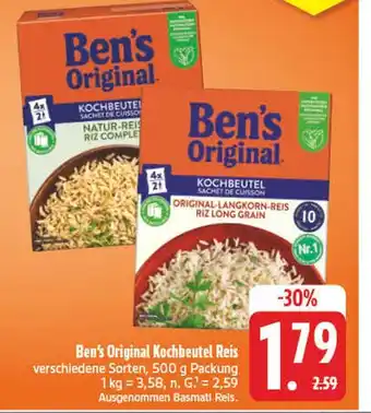 Edeka Ben's original natur-reis kochbeutel Angebot