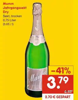 Netto Marken-Discount Mumm jahrgangssekt dry Angebot