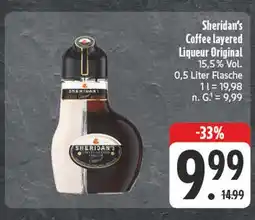 Edeka Sheridan's coffee layered liqueur original Angebot