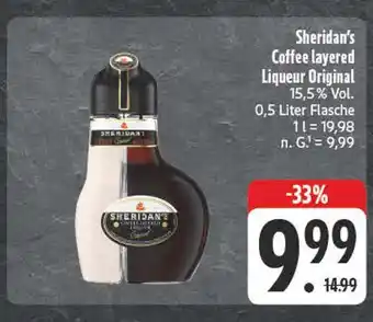Edeka Sheridan's coffee layered liqueur original Angebot