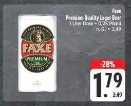 Edeka Faxe premium quality lager beer Angebot