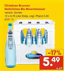 Netto Marken-Discount Christinen brunnen natürliches bio mineralwasser Angebot