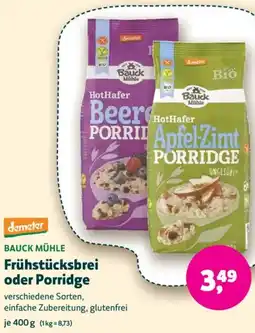 Biomarkt demeter BAUCK MÜHLE Frühstücksbrei oder Porridge Angebot