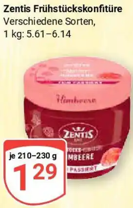 Globus Zentis Frühstückskonfitüre Angebot