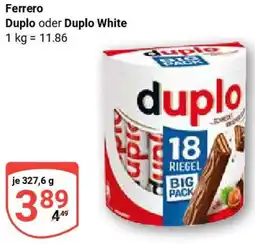 Globus Ferrero Duplo oder Duplo White Angebot