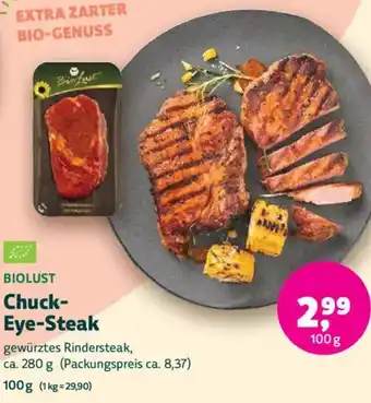 Biomarkt BIOLUST Chuck Eye-Steak Angebot