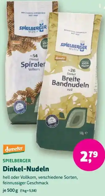 Biomarkt demeter SPIELBERGER Dinkel-Nudeln Angebot