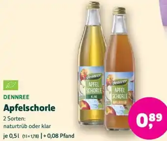 Biomarkt DENNREE Apfelschorle Angebot