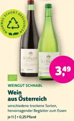 Biomarkt WEINGUT SCHNABL Wein aus Österreich Angebot