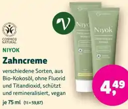 Biomarkt NIYOK Zahncreme Angebot