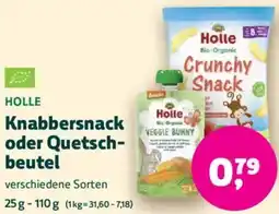 Biomarkt HOLLE Knabbersnack oder Quetschbeutel Angebot