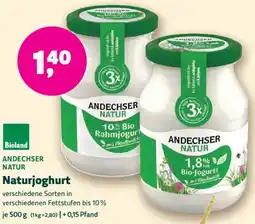 Biomarkt Bioland ANDECHSER NATUR Naturjoghurt Angebot