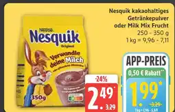 Marktkauf Nesquik kakaohaltiges getränkepulver oder milk mix frucht Angebot