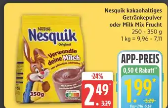 Marktkauf Nesquik kakaohaltiges getränkepulver oder milk mix frucht Angebot