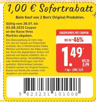 Marktkauf Ben’s original reis oder sauce Angebot