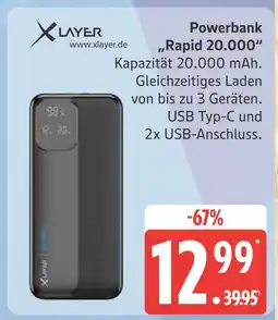 Marktkauf Xlayer powerbank „rapid 20.000“ Angebot