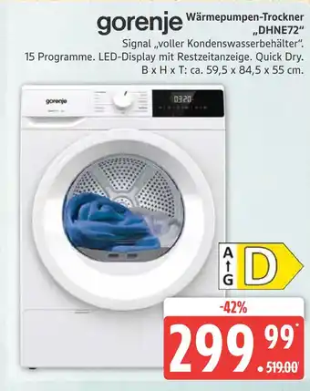 Marktkauf Gorenje wärmepumpen-trockner dhne72 Angebot