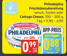 Edeka Frischkäsezubereitung oder cottage cheese Angebot