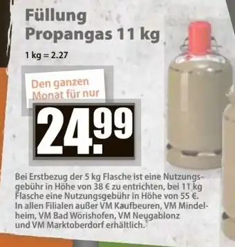 V Baumarkt Füllung Propangas 11 kg Angebot