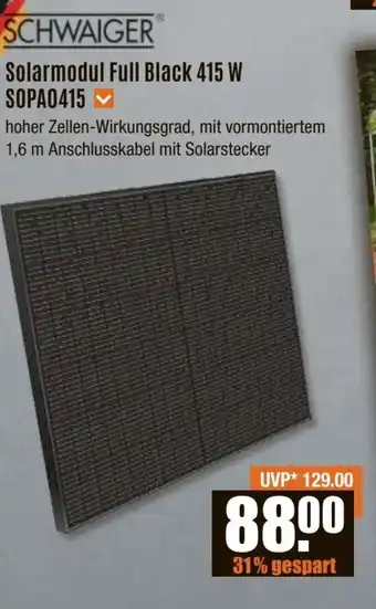 V Baumarkt SCHWAIGER Solarmodul Full Black 415 W SOPA0415 Angebot