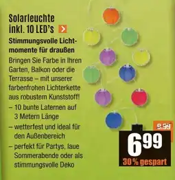 V Baumarkt Solarleuchte inkl. 10 LED's Angebot