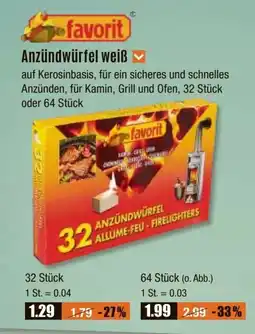 V Baumarkt favorit Anzündwürfel weiß Angebot