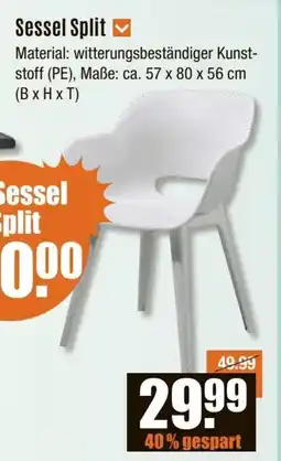 V Baumarkt Sessel Split Angebot