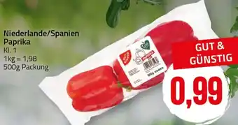 Ihr Frischmarkt Niederlande/Spanien Paprika Angebot