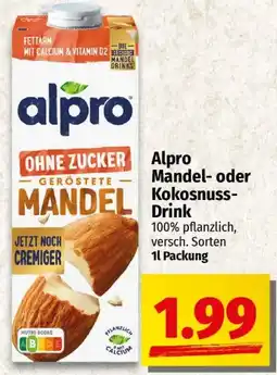 Ihr Frischmarkt Alpro Mandel- oder Kokosnuss Drink Angebot