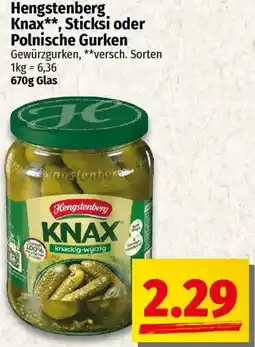 Ihr Frischmarkt Hengstenberg Knax, Sticksi oder Polnische Gurken Angebot