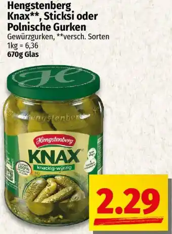 Ihr Frischmarkt Hengstenberg Knax, Sticksi oder Polnische Gurken Angebot
