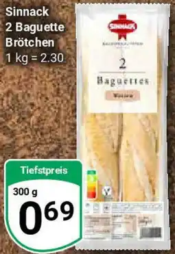 Globus Sinnack 2 Baguette Brötchen Angebot