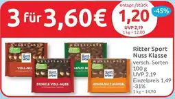 Budni Ritter Sport Nuss Klasse Angebot