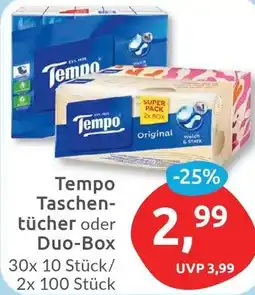 Budni Tempo Taschentücher oder Duo-Box Angebot