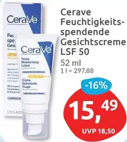 Budni Cerave Feuchtigkeitsspendende Gesichtscreme LSF 50 Angebot