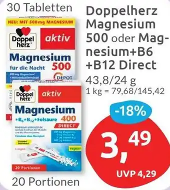 Budni Doppelherz Magnesium 500 oder Magnesium+B6 +B12 Direct Angebot