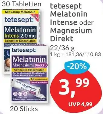 Budni tetesept Melatonin Intense oder Magnesium Direkt Angebot