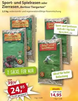 Sonderpreis Baumarkt Sport- und Spielrasen oder Zierrasen ,,Berliner Tiergarten" Angebot