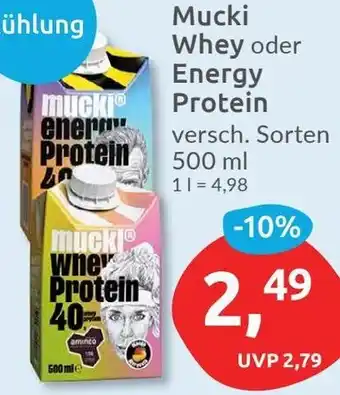 Budni Mucki Whey oder Energy Protein Angebot