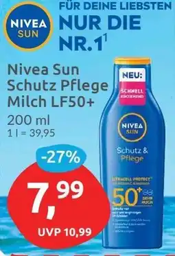 Budni Nivea Sun Schutz Pflege Milch LF50+ Angebot