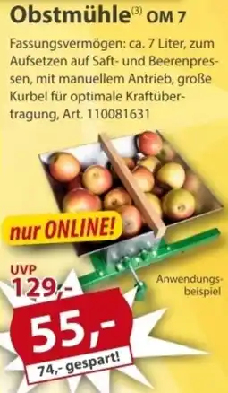 Sonderpreis Baumarkt Obstmühle OM 7 Angebot