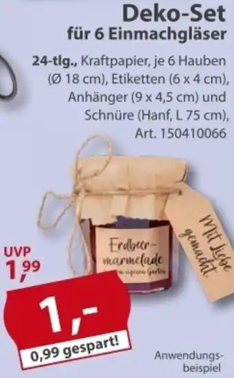 Sonderpreis Baumarkt Deko-Set für 6 Einmachgläser Angebot