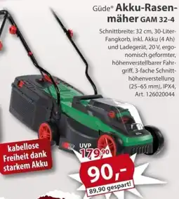 Sonderpreis Baumarkt Güde Akku-Rasenmäher GAM 32-4 Angebot