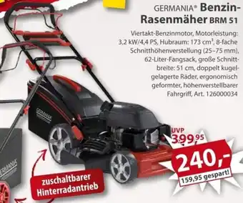 Sonderpreis Baumarkt GERMANIA Benzin Rasenmäher BRM 51 Angebot