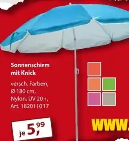Sonderpreis Baumarkt Sonnenschirm mit Knick Angebot