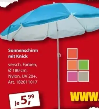 Sonderpreis Baumarkt Sonnenschirm mit Knick Angebot