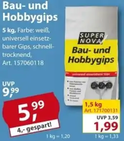 Sonderpreis Baumarkt SUPER NOVA Bau- und Hobbygips Angebot