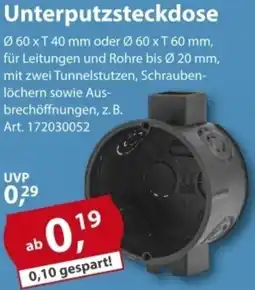 Sonderpreis Baumarkt Unterputzsteckdose Angebot